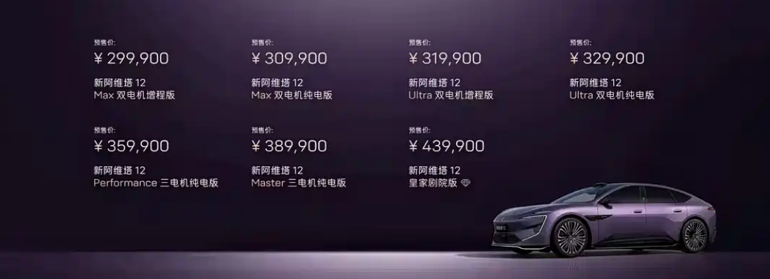 预售29.99万起 新款阿维塔12将于4月8日上市 阿维塔06T同步预售