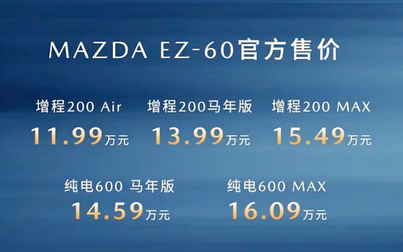 售13.99万元起 26.45英寸大屏 马自达EZ-60马年版上市