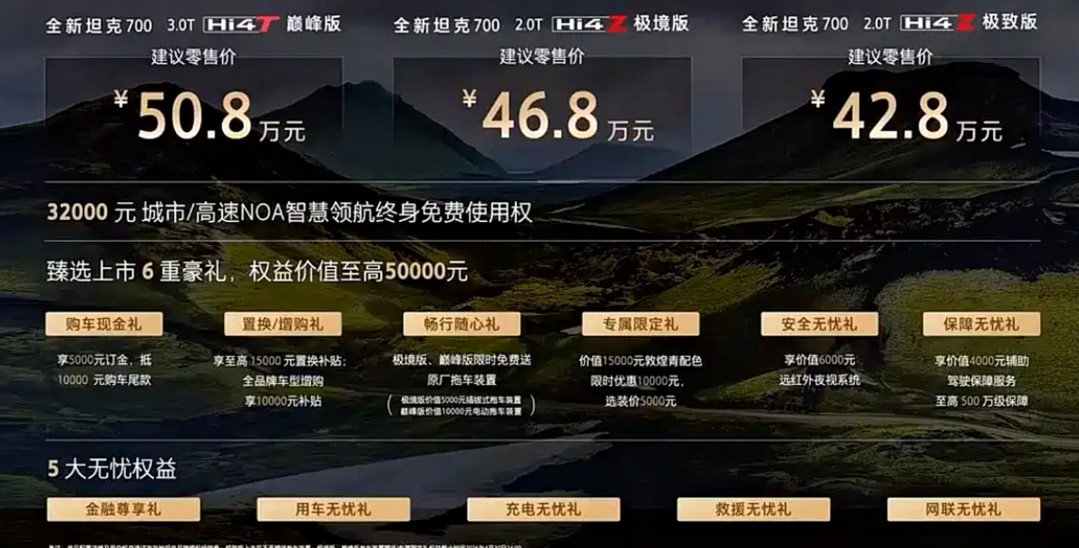 2026北京车展：售42.8万起 新款坦克700配置速览 家用越野两不误