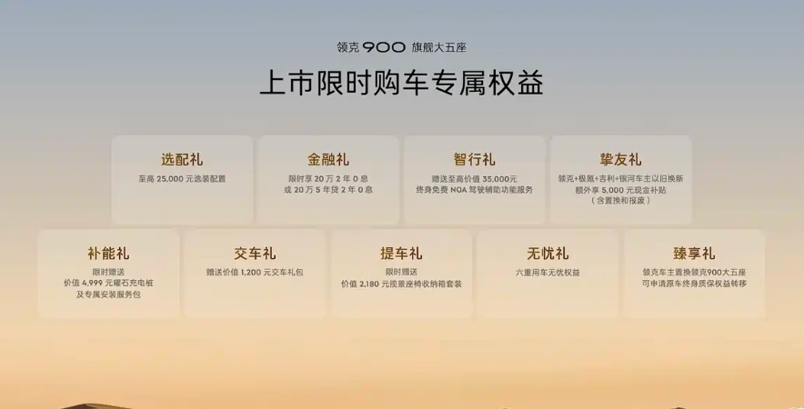 25.48万起 拓展后备厢1215L/综合续航1363km 领克900五座版上市